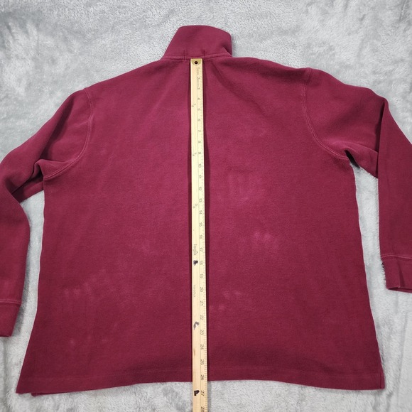 Polo Ralph Lauren Jumper Pullover Mens XL 1/4 Zip Burgundy Sweater‎ Estate Rib - Picture 14 of 15